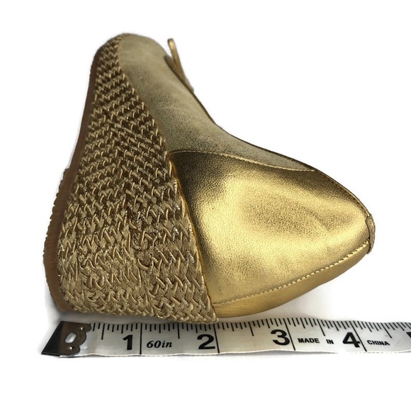 Vintage La Badia Gold Espadrilles Wedges 7 37 made in Italy - Picture 12 of 12